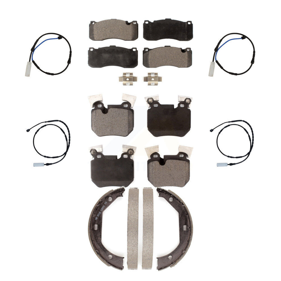 Front Rear Semi-Metallic Disc Brake Pads And Wear Sensors Kit (7Pc) For BMW 135i 3.0L KPW-100503