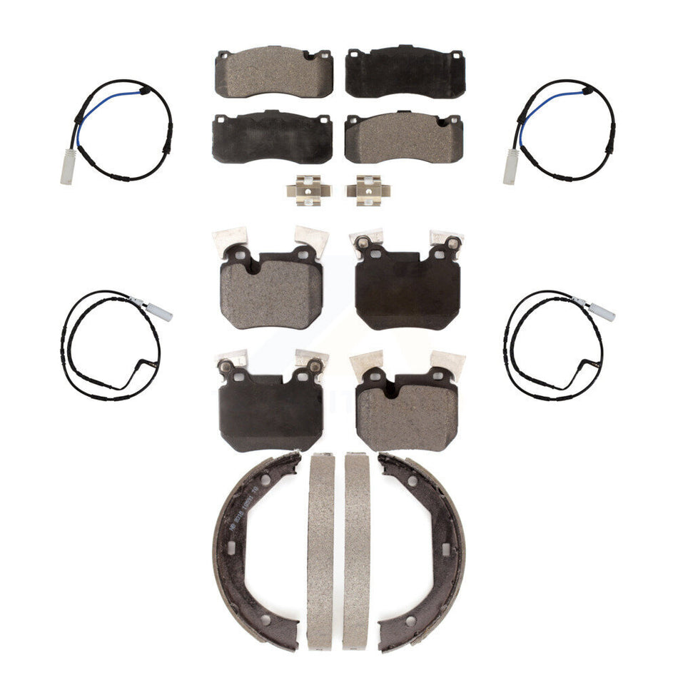 Front Rear Semi-Metallic Disc Brake Pad And Wear Sensor Kit (7Pc) For BMW 135i 135is 3.0L KPW-100506