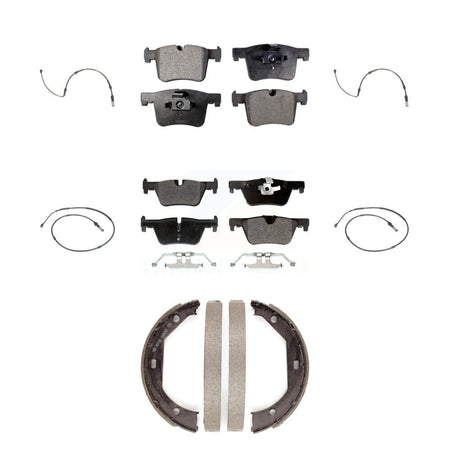 Front Rear Semi-Metallic Brake Pads & Wear Sensor Kit (7Pc) For BMW 320i xDrive 328d 2.0L KPW-100514