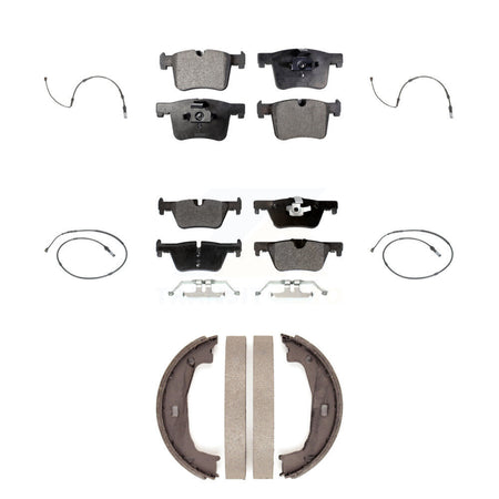 Front Rear Semi-Metallic Brake Pads & Wear Sensor Kit (7Pc) For BMW 320i xDrive 328d 2.0L KPW-100515