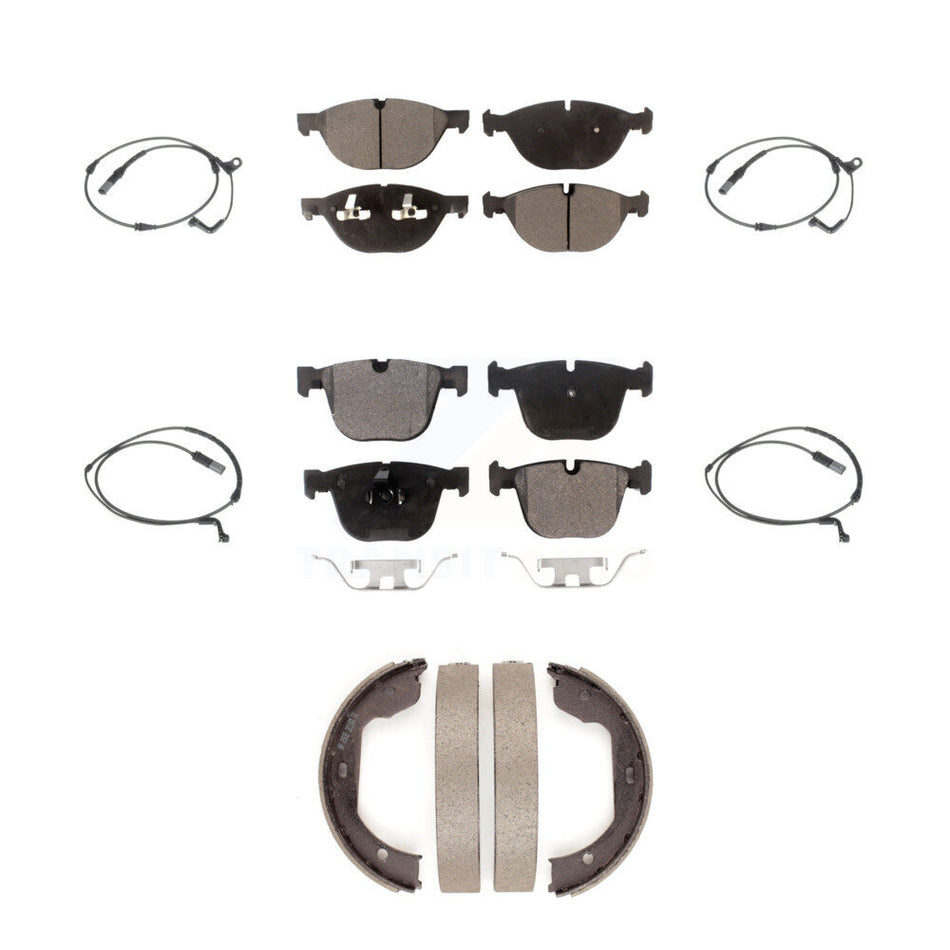 Front Rear Semi-Metallic Disc Brake Pad & Wear Sensor Kit (7Pc) For 2009 BMW X6 xDrive50i KPW-100527