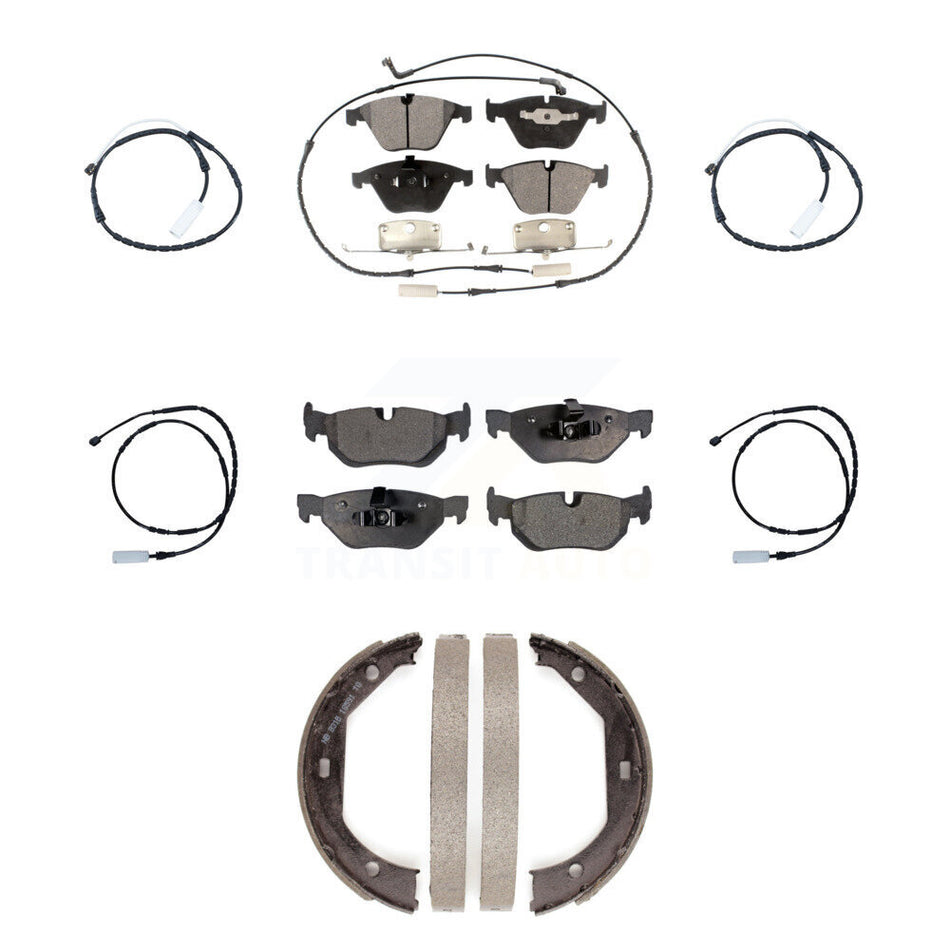 Front Rear Semi-Metallic Disc Brake Pad & Extra Wear Sensor Kit (7Pc) For BMW 328i xDrive KPW-100535