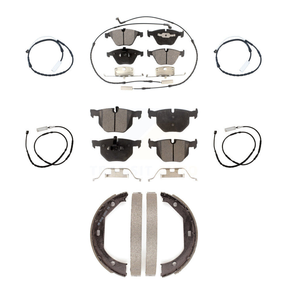 Front Rear Semi-Metallic Disc Brake Pads And Extra Wear Sensors Kit (7Pc) For BMW X1 KPW-100536
