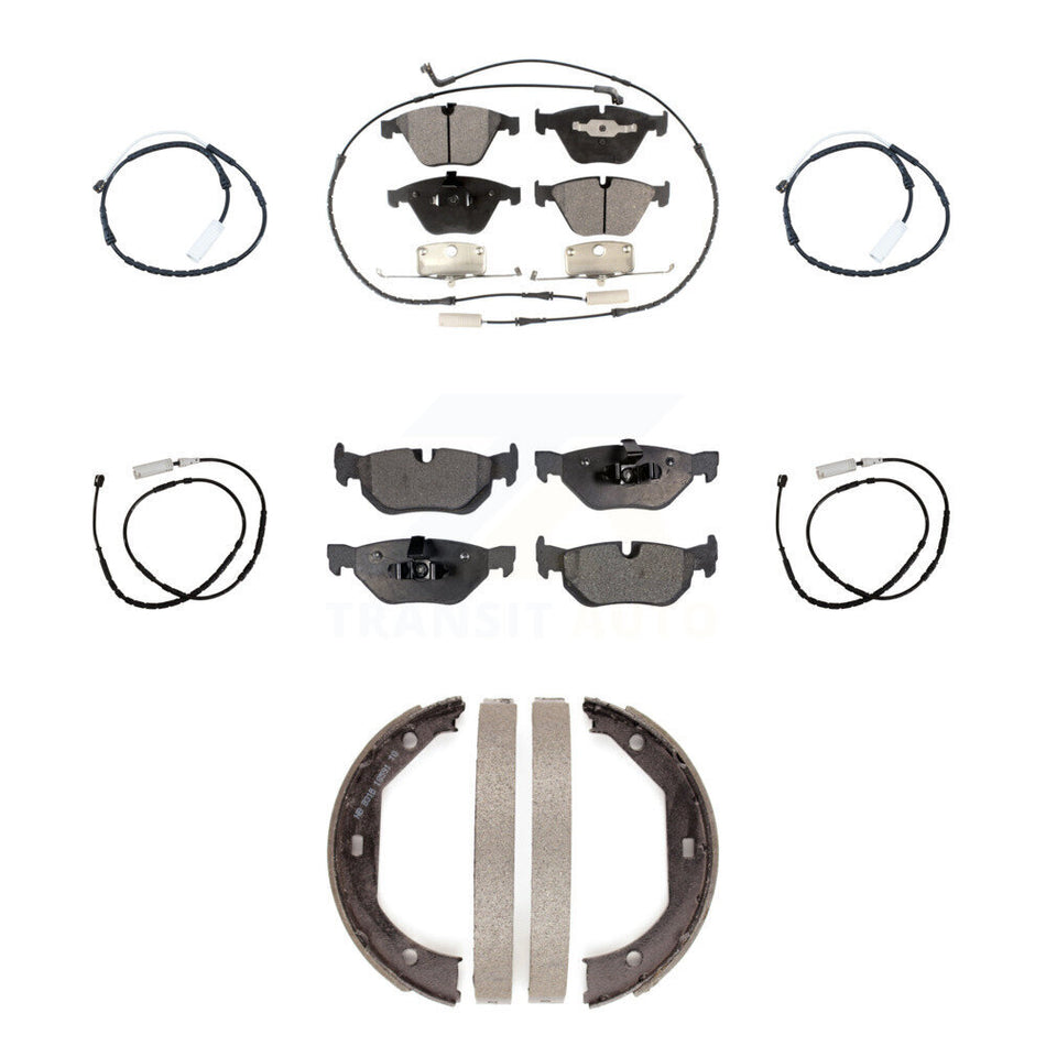 Front Rear Semi-Metallic Disc Brake Pads And Extra Wear Sensors Kit (7Pc) For BMW X1 KPW-100537