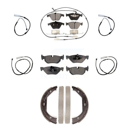Front Rear Semi-Metallic Disc Brake Pads And Extra Wear Sensors Kit (7Pc) For BMW X1 KPW-100538