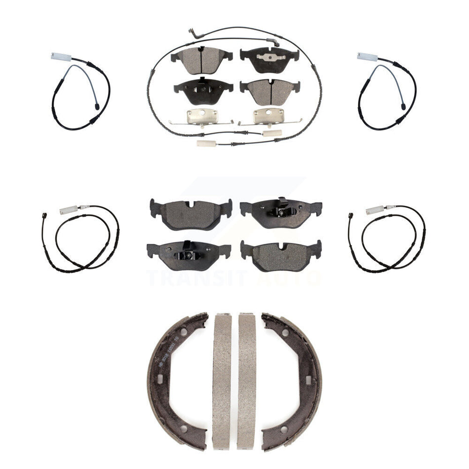 Front Rear Semi-Metallic Disc Brake Pads And Extra Wear Sensors Kit (7Pc) For BMW X1 KPW-100538