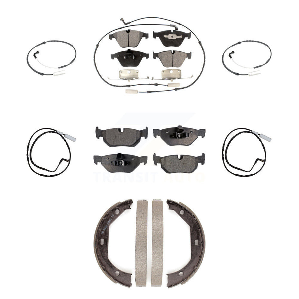 Front Rear Semi-Metallic Disc Brake Pad & Extra Wear Sensor Kit (7Pc) For BMW 328i xDrive KPW-100550