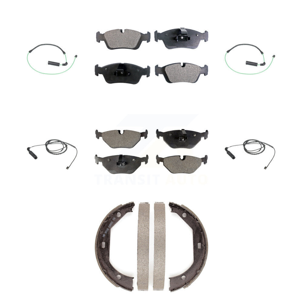 Front Rear Semi-Metallic Brake Pad And Wear Sensor Kit (7Pc) For 2001-2005 BMW 325xi 2.5L KPW-100555