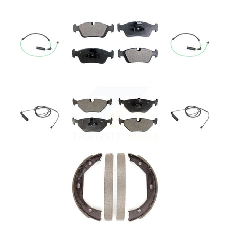 Front Rear Semi-Metallic Brake Pad And Wear Sensor Kit (7Pc) For 2001-2005 BMW 325xi 2.5L KPW-100555