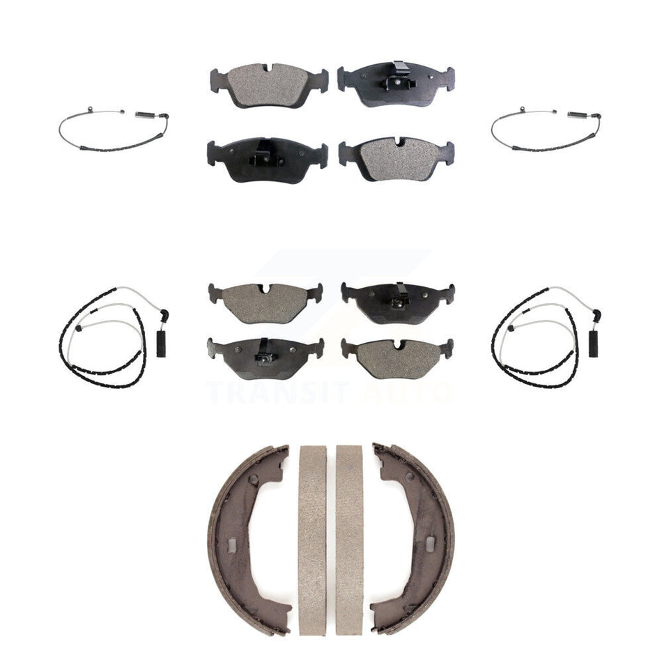 Front Rear Semi-Metallic Disc Brake Pads And Wear Sensors Kit (7Pc) For BMW Z4 KPW-100557