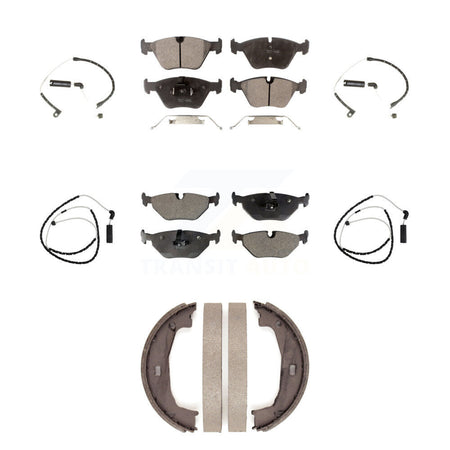 Front Rear Semi-Metallic Disc Brake Pads And Wear Sensors Kit (7Pc) For BMW Z4 KPW-100559