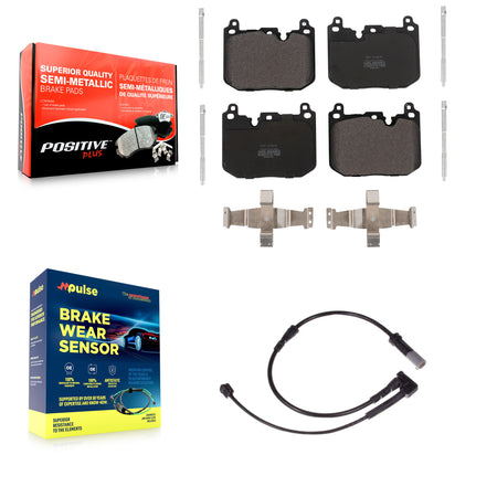 Front Semi-Metallic Disc Brake Pads And Wear Sensors Kit For Mini Cooper KPW-100576