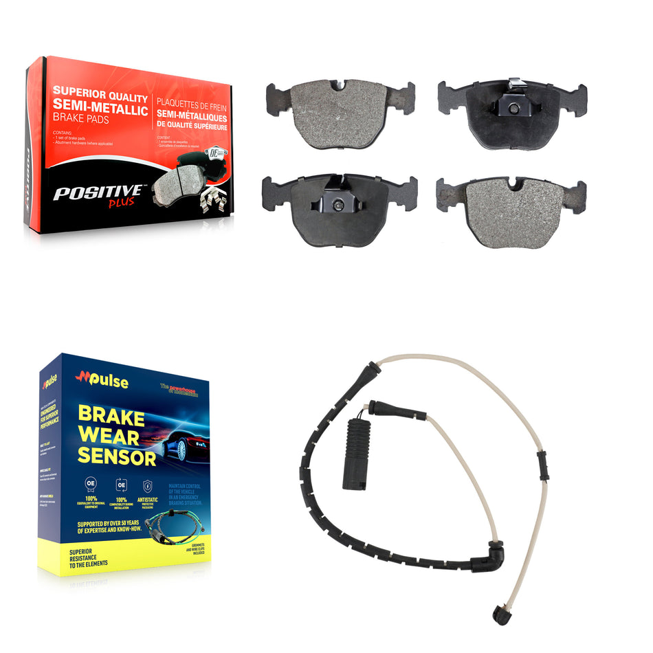 Front Semi-Metallic Disc Brake Pads And Wear Sensors Kit For Land Rover Range KPW-100582