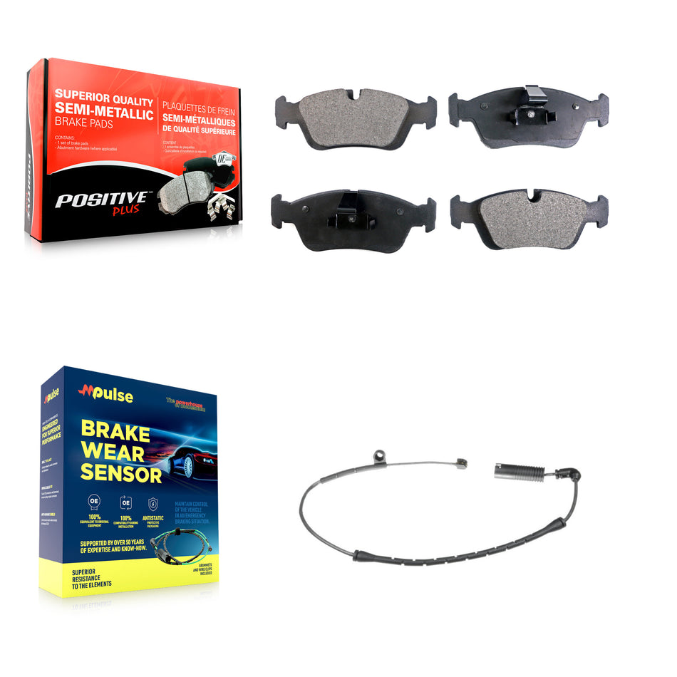 Front Semi-Metallic Brake Pads Wear Sensor Kit For BMW Z4 325i 325Ci 320i 323i 328i 323Ci KPW-100609