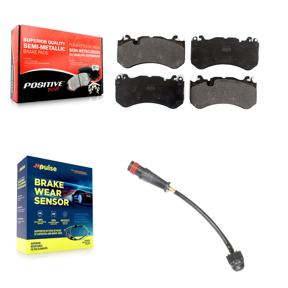 Front Semi-Metallic Brake Pad Wear Sensor Kit For Mercedes-Benz C63 AMG S63 G63 E63 S SLS KPW-100636