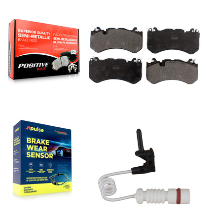 Front Semi-Metallic Disc Brake Pads And Wear Sensors Kit For Mercedes-Benz G63 AMG KPW-100641