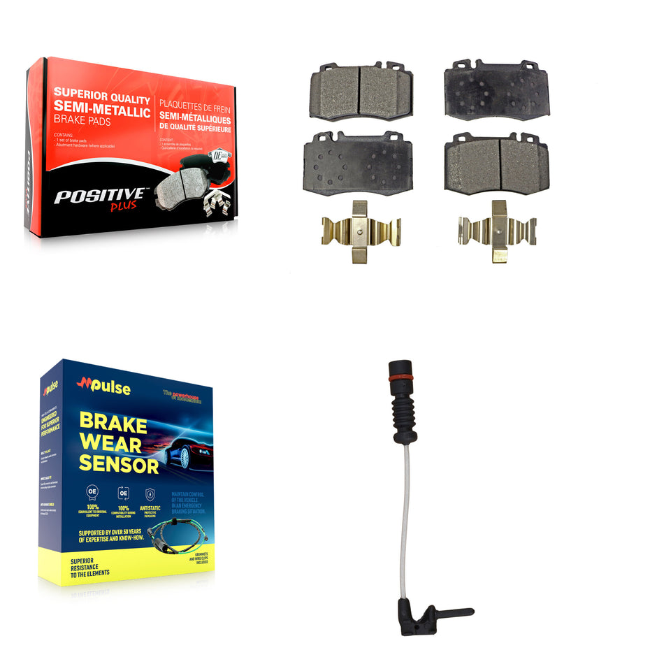 Front Semi-Metallic Brake Pads & Wear Sensor Kit For Mercedes-Benz SL500 SL600 S600 CL500 KPW-100648