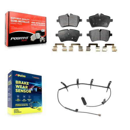 Front Semi-Metallic Disc Brake Pads And Wear Sensors Kit For Mini Cooper KPW-100677