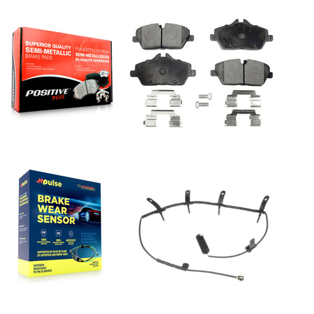 Front Semi-Metallic Disc Brake Pads And Wear Sensors Kit For Mini Cooper KPW-100678