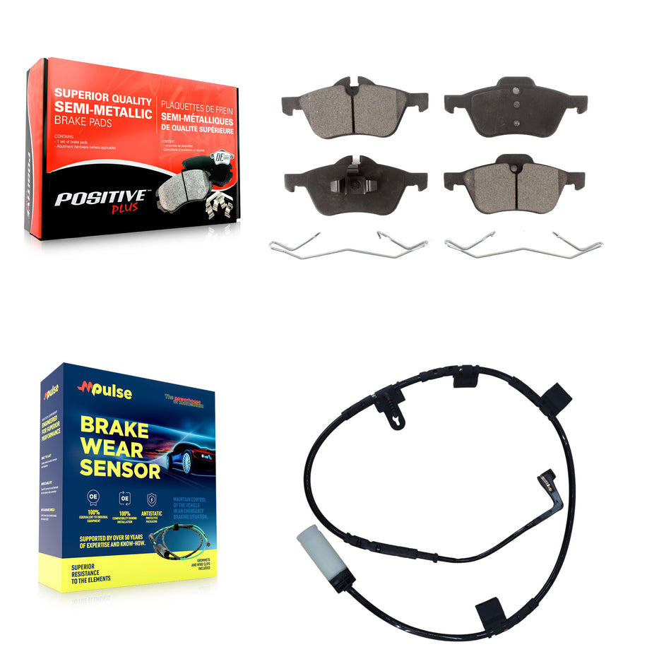 Front Semi-Metallic Disc Brake Pads And Wear Sensors Kit For Mini Cooper KPW-100679