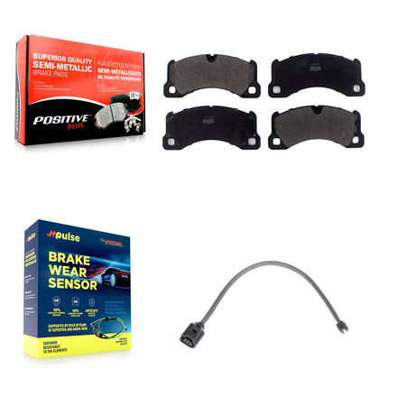 Front Semi-Metallic Disc Brake Pads And Wear Sensors Kit For Volkswagen Touareg KPW-100690