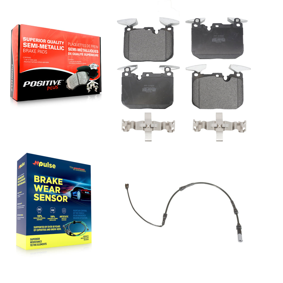 Front Semi-Metallic Brake Pads Wear Sensor Kit For BMW 328i xDrive 330i 320i 335i 428i M4 KPW-100722
