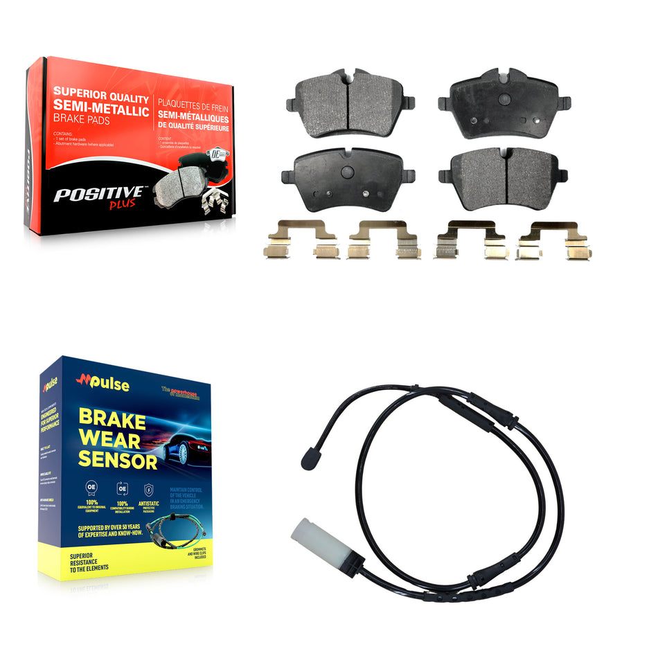 Front Semi-Metallic Disc Brake Pad And Wear Sensor Kit For Mini Cooper Countryman Paceman KPW-100728
