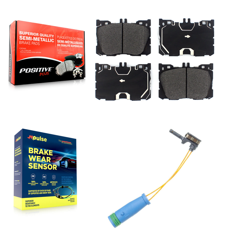 Front Semi-Metallic Brake Pad Wear Sensor Kit For Mercedes-Benz GLC300 C43 AMG GLC43 E450 KPW-100741