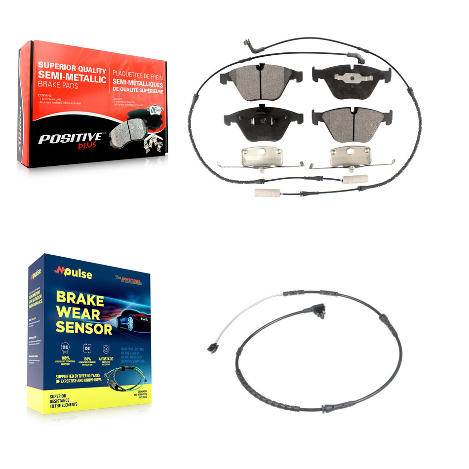 Front Semi-Metallic Disc Brake Pads And Extra Wear Sensors Kit For BMW Z4 KPW-100750