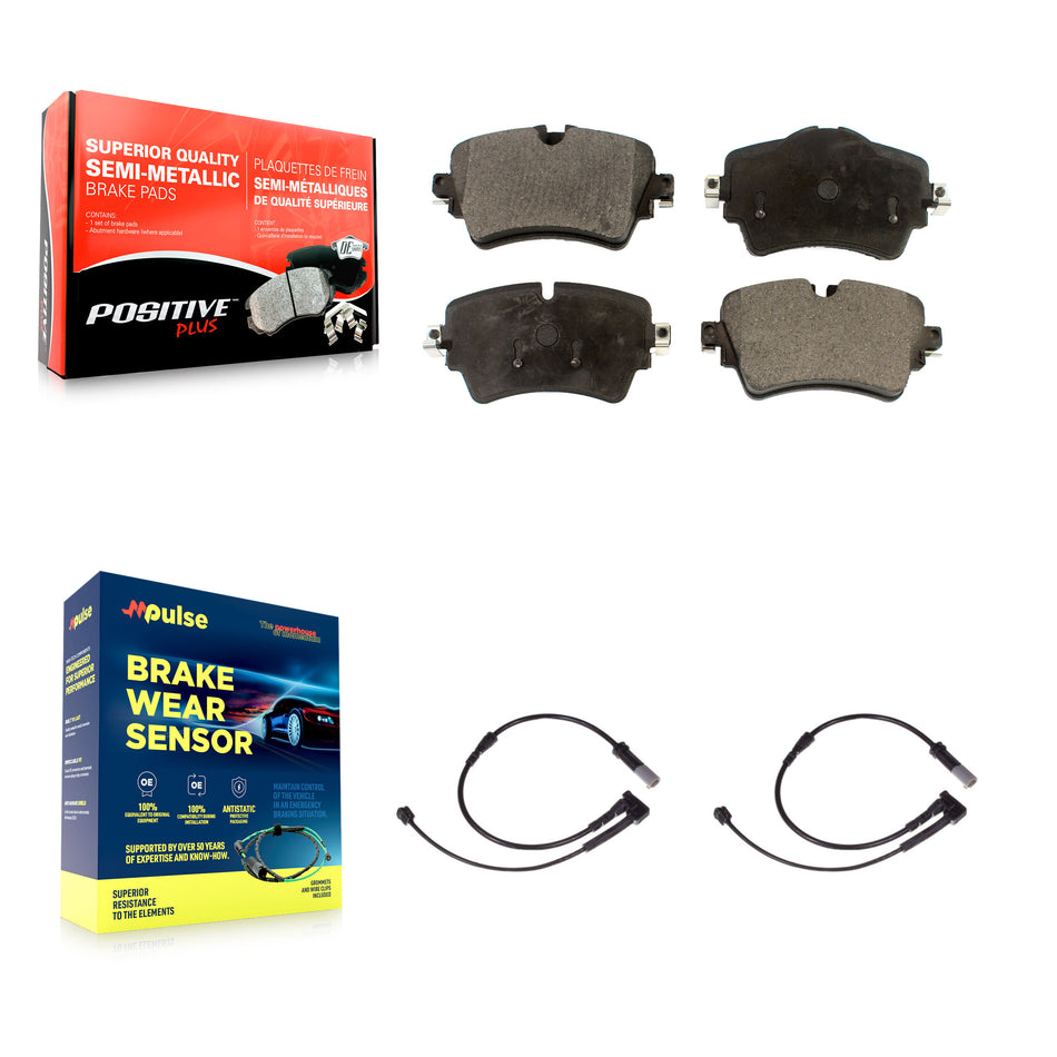 Front Semi-Metallic Disc Brake Pads And Wear Sensors Kit For Mini Cooper KPW-100776