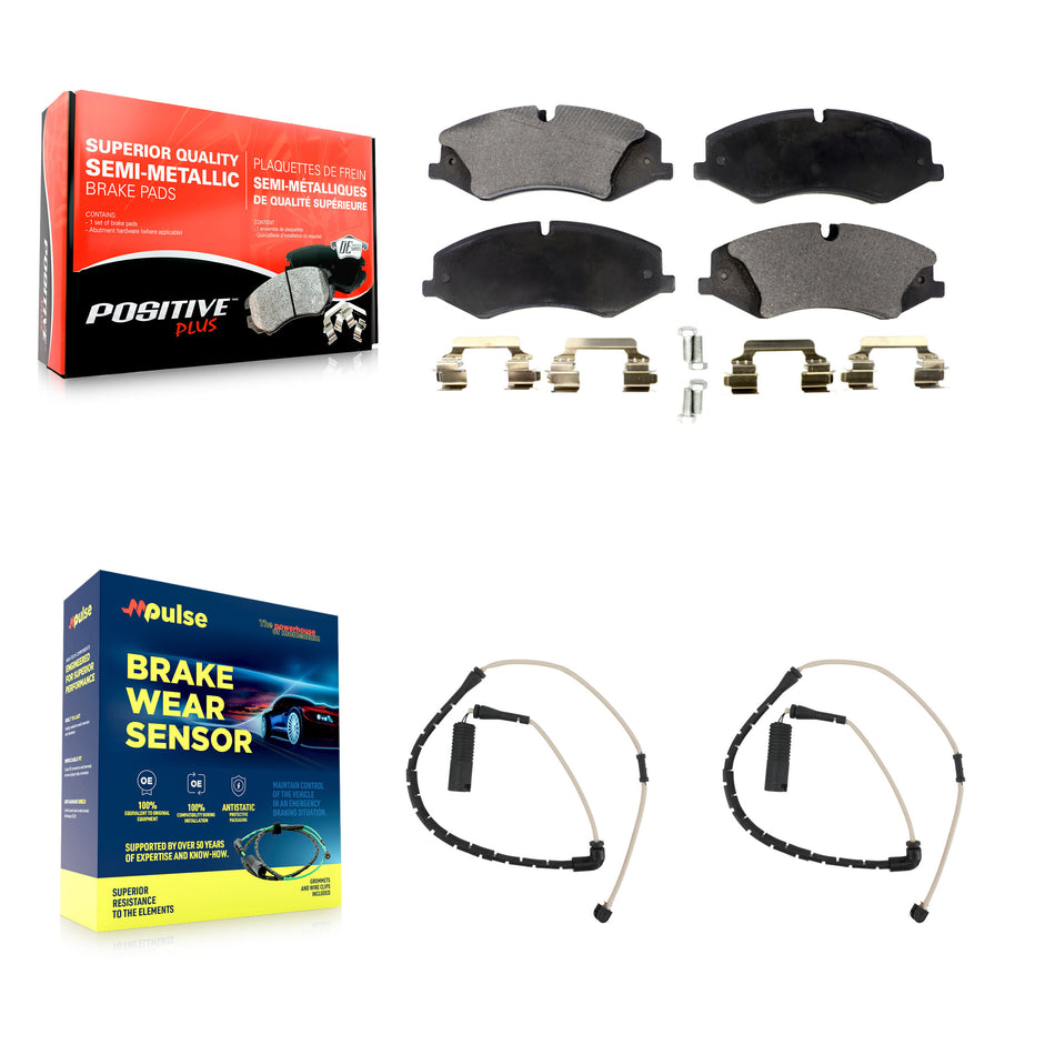 Front Semi-Metallic Disc Brake Pads And Wear Sensors Kit For Land Rover Range KPW-100777
