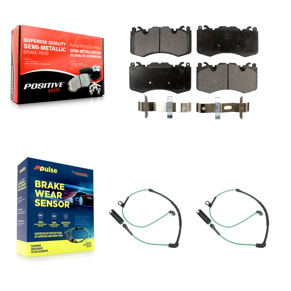 Front Semi-Metallic Disc Brake Pads And Wear Sensors Kit For Land Rover Range KPW-100778