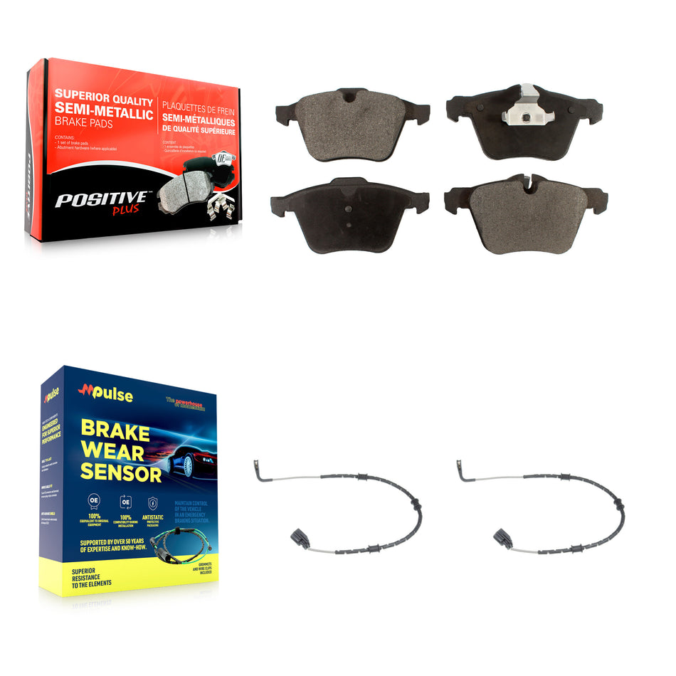 Front Semi-Metallic Disc Brake Pads And Wear Sensors Kit For Jaguar XF XJ KPW-100783