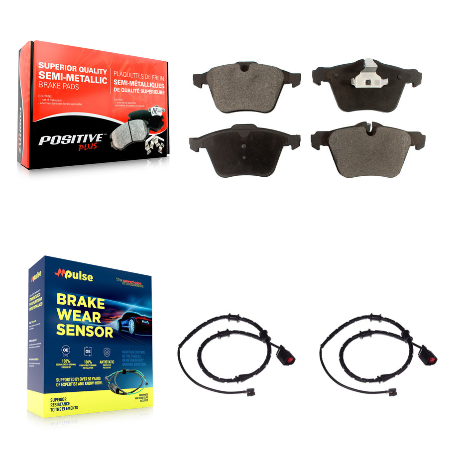 Front Semi-Metallic Disc Brake Pads And Wear Sensors Kit For Jaguar XJ KPW-100787