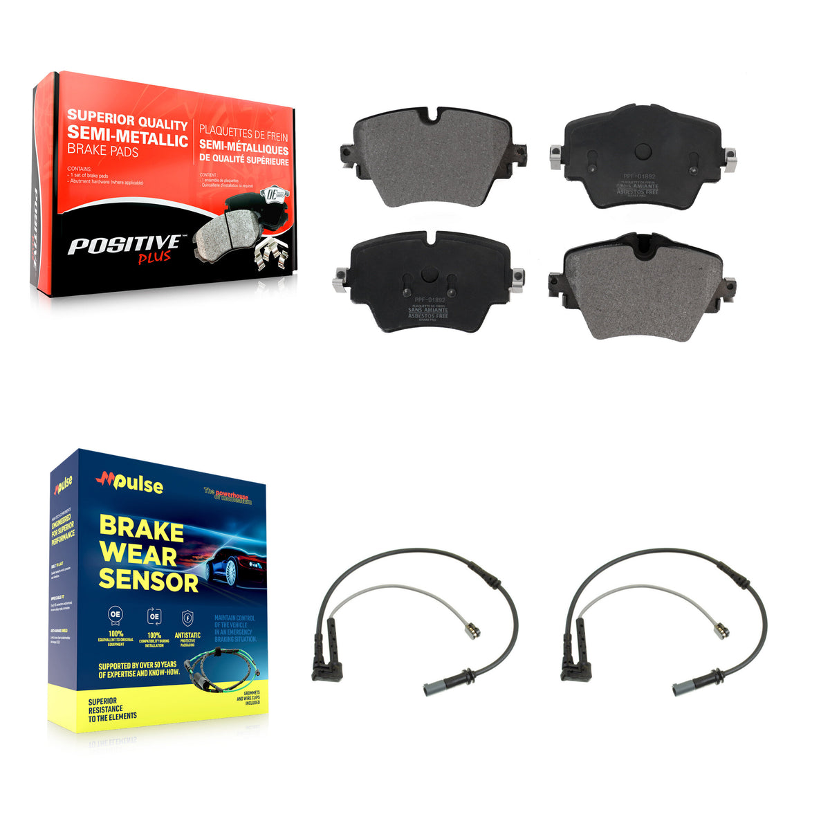 Front Semi-Metallic Brake Pad & Wear Sensor Kit For BMW X1 Mini Cooper Countryman X2 228i KPW-100801