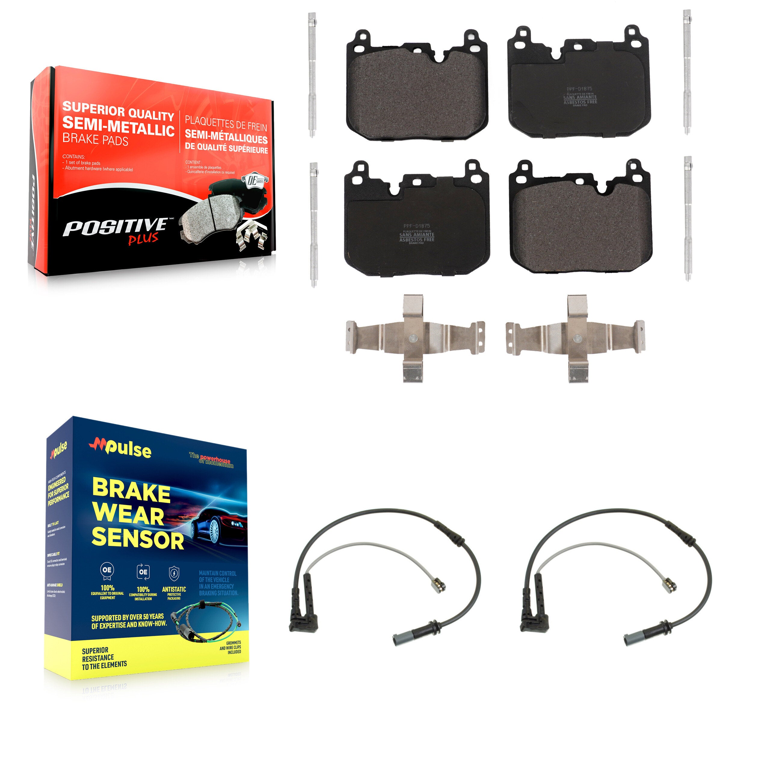 Front Semi-Metallic Brake Pad & Wear Sensor Kit For Mini Cooper Countryman Clubman BMW X2 KPW-100802