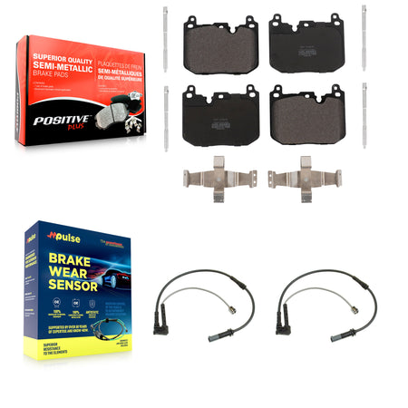 Front Semi-Metallic Brake Pad & Wear Sensor Kit For Mini Cooper Countryman Clubman BMW X2 KPW-100802
