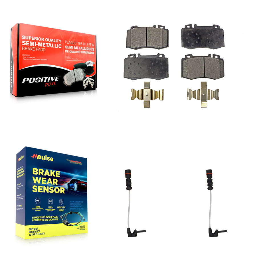 Front Semi-Metallic Brake Pads & Wear Sensor Kit For Mercedes-Benz SL500 SL600 S600 CL500 KPW-100845
