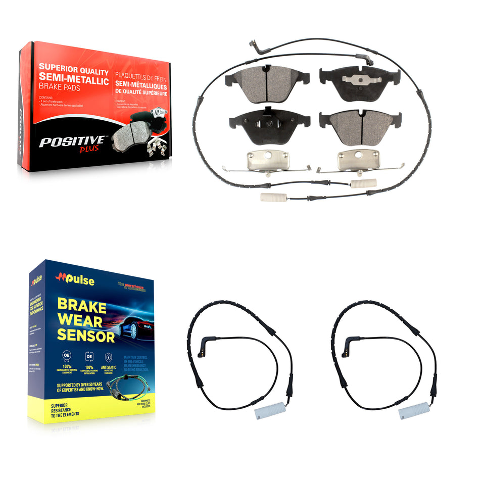 Front Semi-Metallic Brake Pad & Extra Wear Sensor Kit For BMW 750i 750Li 745i 745Li 760Li KPW-100862