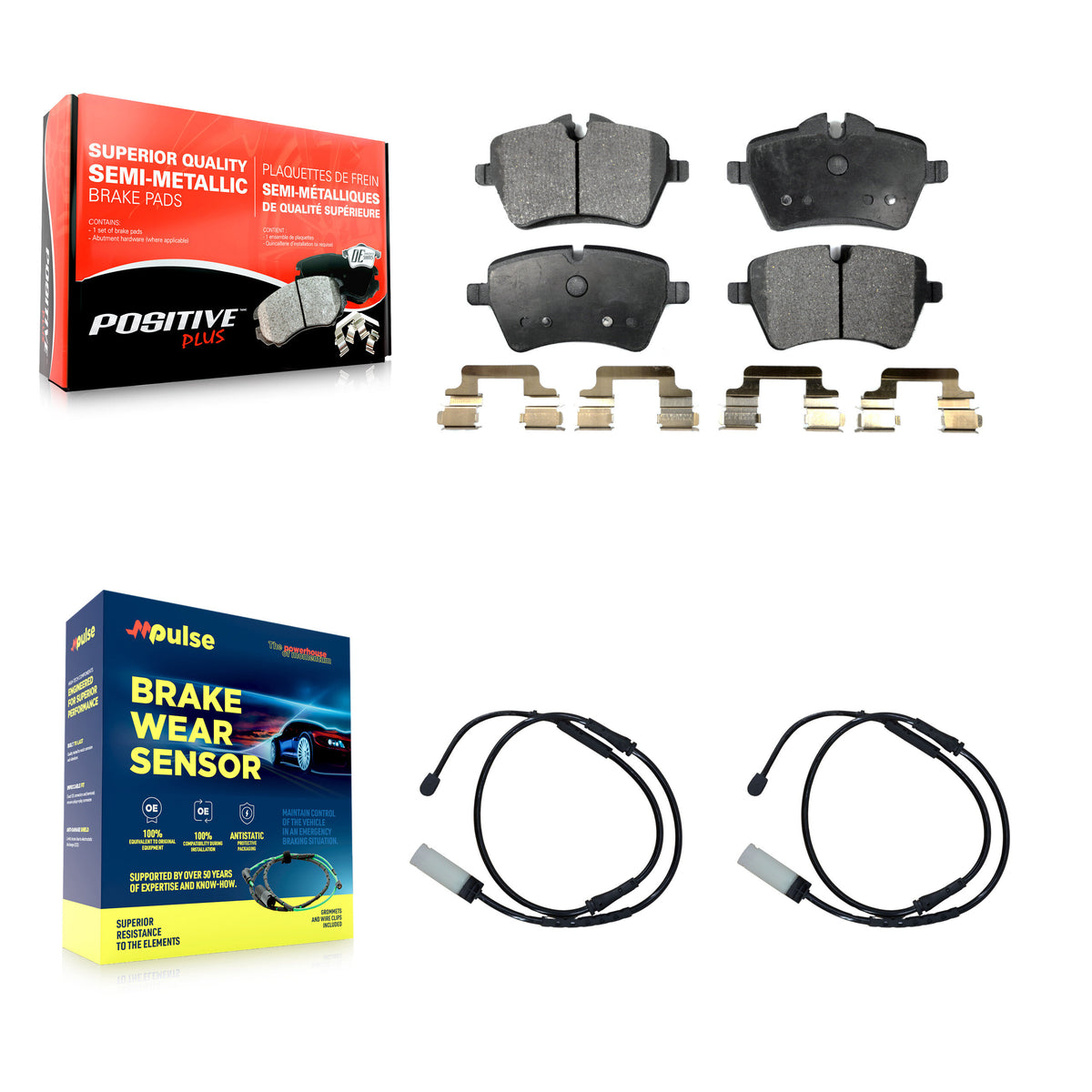 Front Semi-Metallic Disc Brake Pad And Wear Sensor Kit For Mini Cooper Countryman Paceman KPW-100925