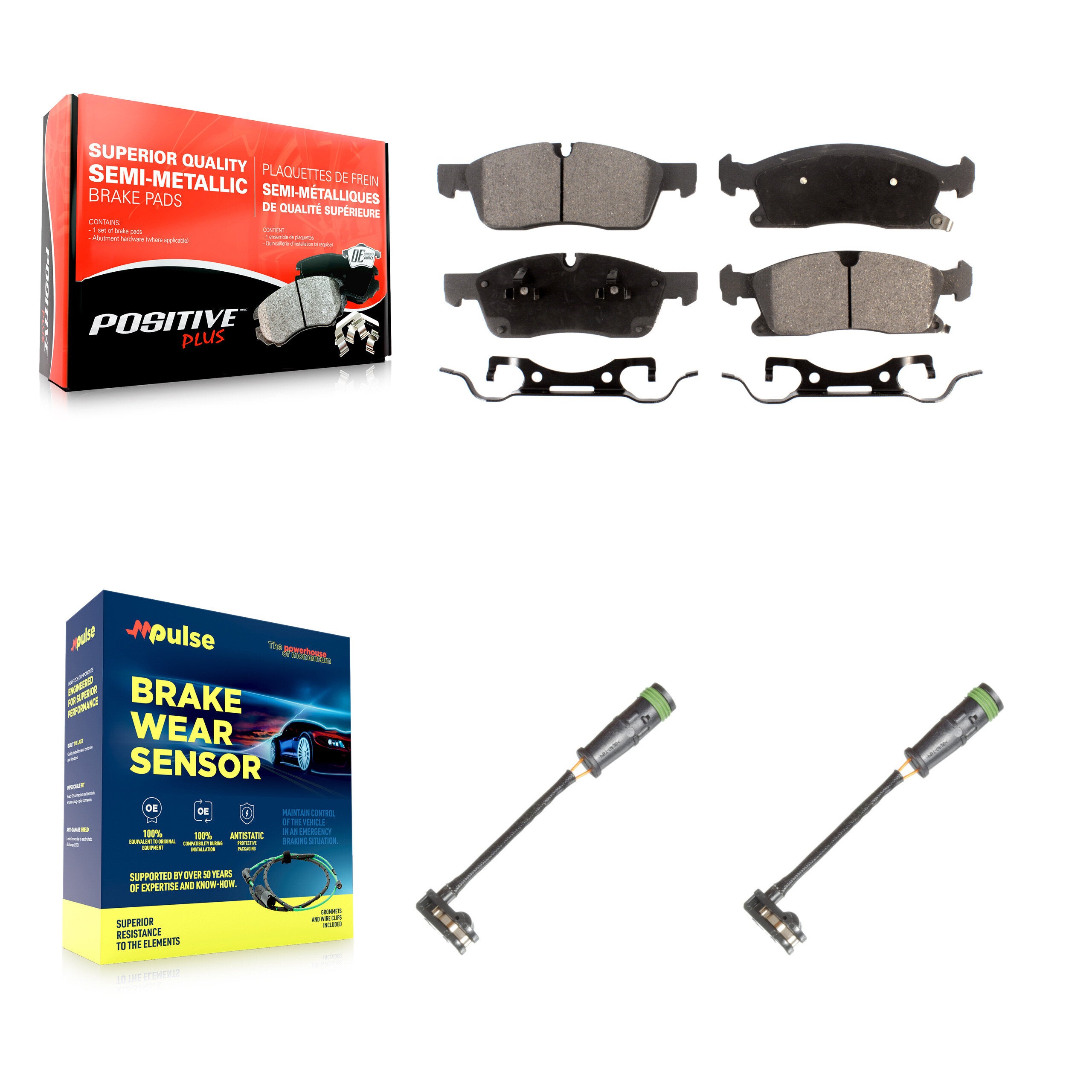 Front Semi-Metallic Brake Pad Wear Sensor Kit For Mercedes-Benz GLE400 GL350 GLS450 GL450 KPW-100931