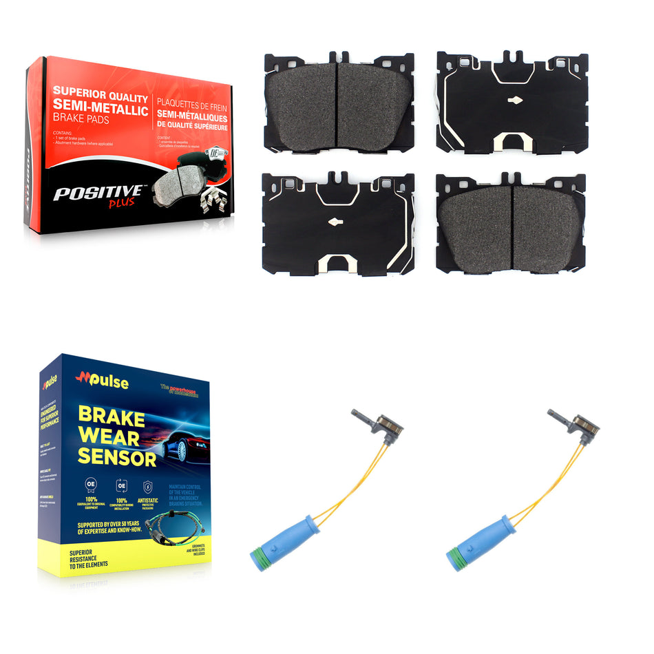 Front Semi-Metallic Brake Pad Wear Sensor Kit For Mercedes-Benz GLC300 C43 AMG GLC43 E450 KPW-100938
