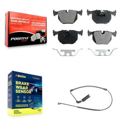 Rear Semi-Metallic Disc Brake Pads And Wear Sensors Kit For 2000-2006 BMW X5 KPW-100967