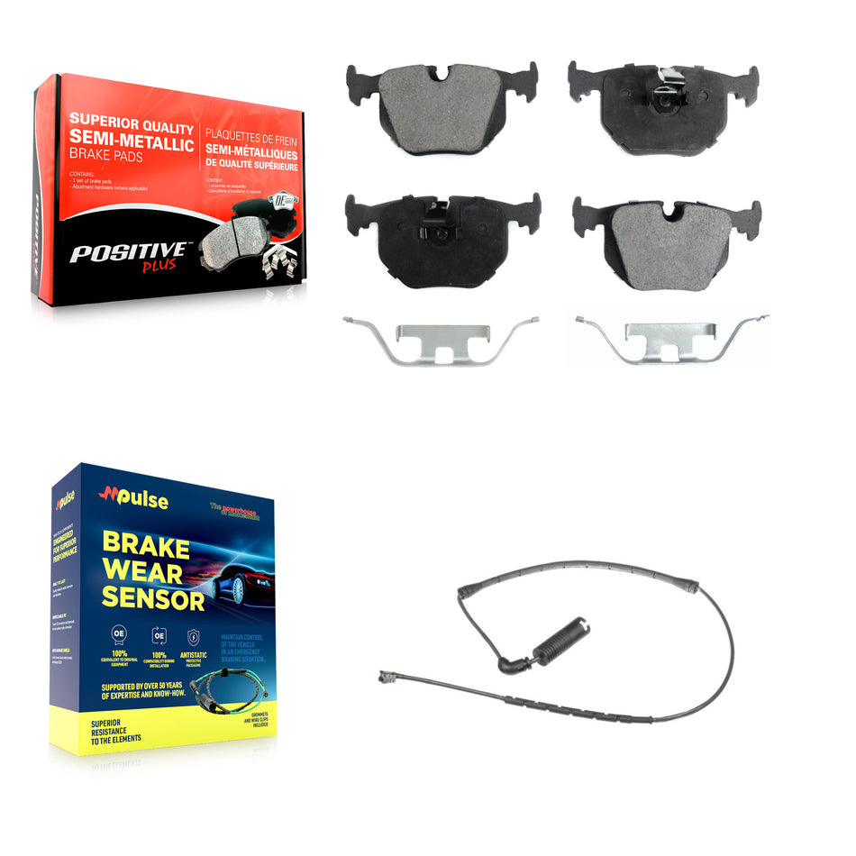 Rear Semi-Metallic Disc Brake Pads And Wear Sensors Kit For 2000-2006 BMW X5 KPW-100967