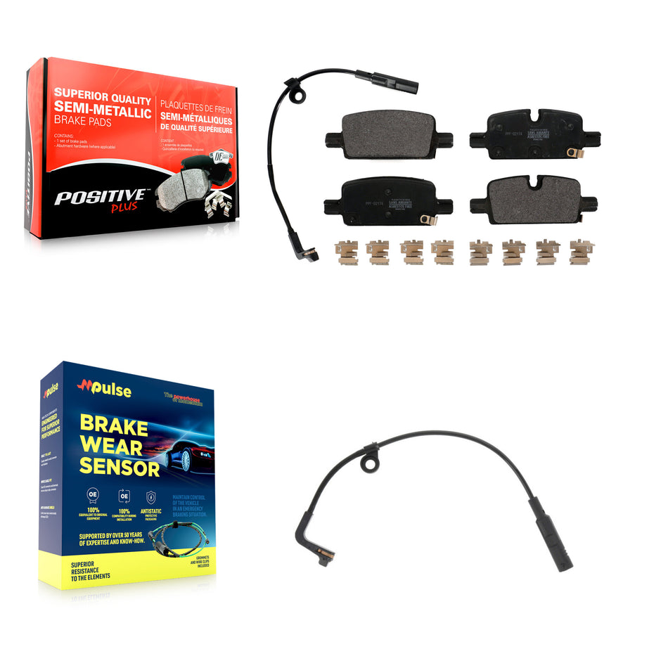 Rear Semi-Metallic Brake Pad Extra Wear Sensor Kit For GMC Chevrolet Silverado 1500 Yukon KPW-100983