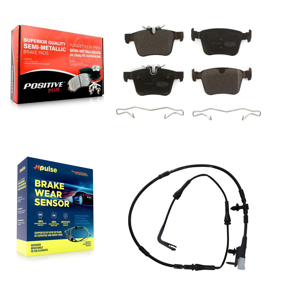 Rear Semi-Metallic Disc Brake Pads And Wear Sensors Kit For Jaguar XE XF KPW-100985