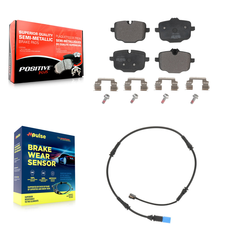 Rear Semi-Metallic Disc Brake Pads And Wear Sensors Kit For BMW X5 X7 X6 KPW-100987