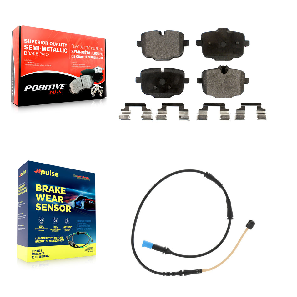 Rear Semi-Metallic Disc Brake Pads And Wear Sensors Kit For BMW X4 KPW-100990