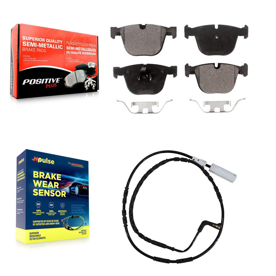 Rear Semi-Metallic Disc Brake Pads And Wear Sensors Kit For BMW M3 1 Series M KPW-100991