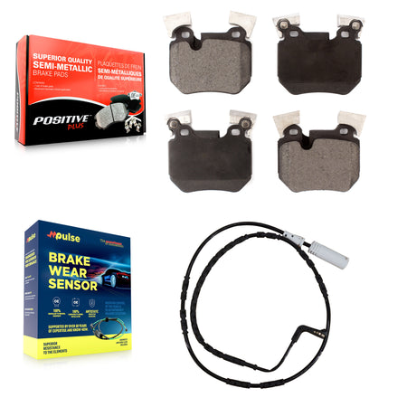 Rear Semi-Metallic Disc Brake Pads And Wear Sensors Kit For BMW 135i 135is 3.0L KPW-100995